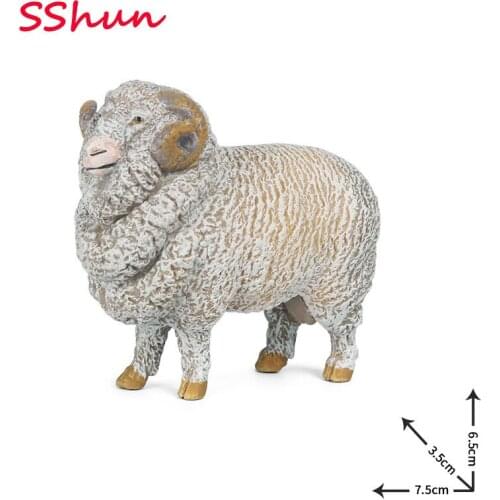 Childrens toy simulation wild animal model sheep bighorn argali sheep goat solid static hand-made ornaments