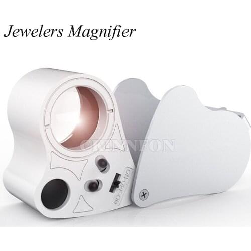 DHL 100PCS 30X 60X Illuminated Jewelers Loupe Magnifier with LED Lighting