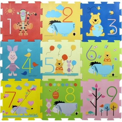 Disney 9Pcs/set EVA Foam Baby Play Mat Stitching Crawling Rug Assembled Carpet Puzzle Pad for Children Games 30x30cm/piece
