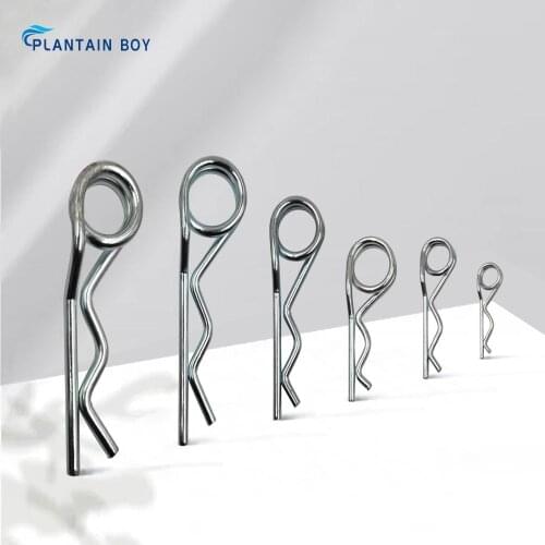 Double ring R-Clip Pins R Shaped Spring Cotter Pin Zinc-Plating Trailer Tractor Mower Fastener Hardware