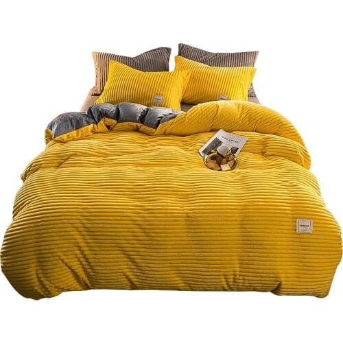 Flannel Quilt Cover Big Size Soft Warm Thickening Covers Winter Coral Velvet Bed Cover Home Bedding Pillowcases Dropship