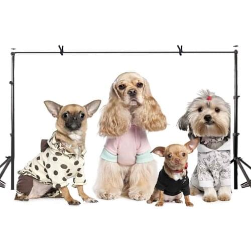7x5ft Pet Dog Backdrop Cute Dressed Pet Dog Photography Background and Dog Lovers Photography Backdrop Props