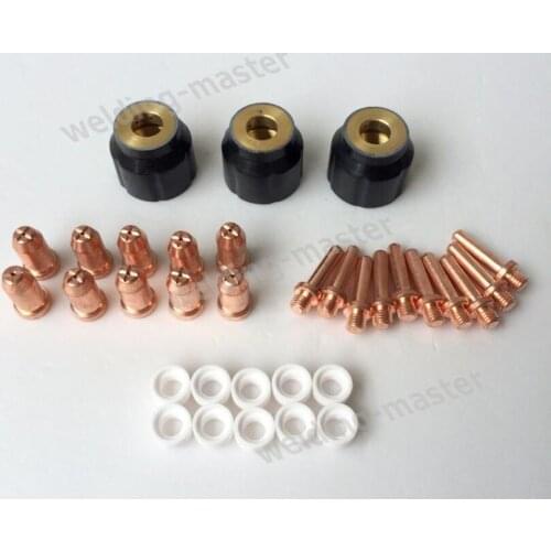 Air Plasma Cutting Torch kits for JG-60 JG60 tip 10pcs,electrode 10pcs,gas diffuser 10pcs and shield cup 3pcs
