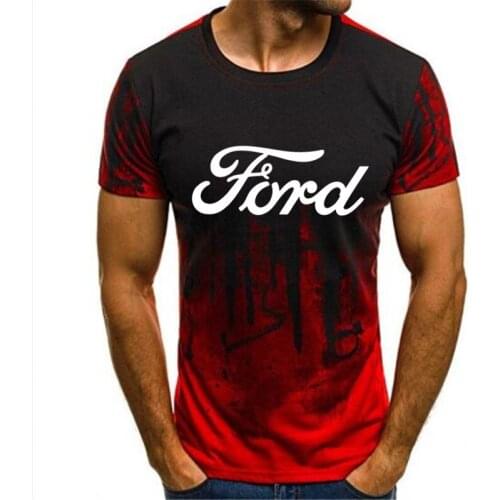 Gradient Ford mustang car Men T shirt, unisex summer T-shirt, S-4XL, clothing short sleeve car auto tshirt