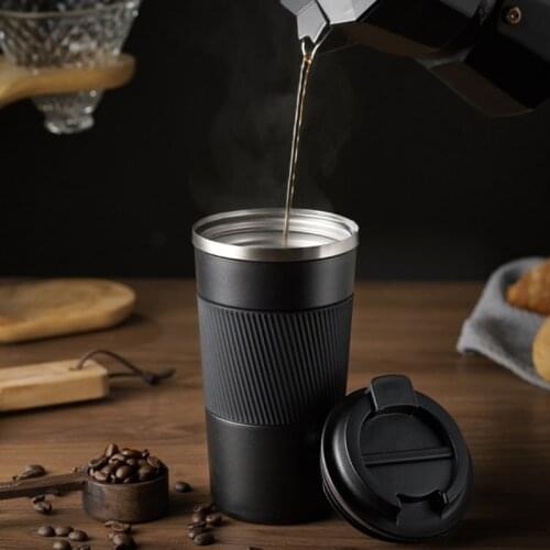 Stainless Steel Coffee Cup Insulation Car Water Cup Insulated Thermal Water Bottle Thicken Thermal Cup Portable Smart Vacuum Mug