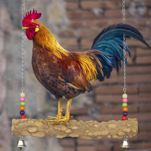 Chicken toy appliance wooden stick Standing on swing Parrot Toy suspension bridge parrot gnawing bird toy Cage accessories