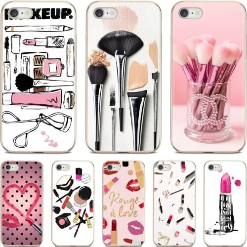 Soft Case For iPhone iPod Touch 11 12 Pro 4 4S 5 5S SE 5C 6 6S 7 8 X XR XS Plus Max 2020 Tools Lipstick Beauty Girl Makeup Set