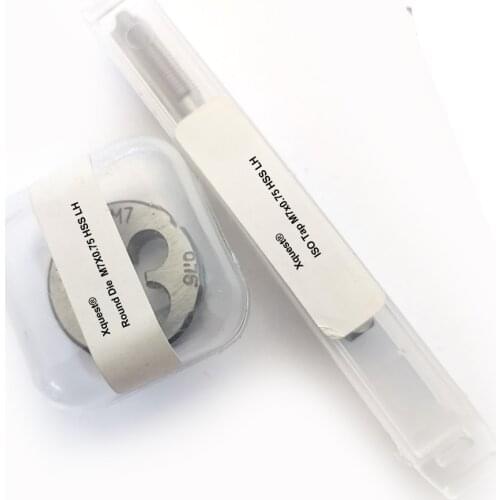 2pcs HSS Left hand straight flute thread Tap and Die set M7 M7X1 M7X0.75 LH Metric Fine Thread Cutting Plug taps Round dies sets