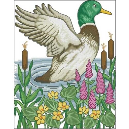 A wild duck patterns Counted Cross Stitch 11CT 14CT 18CT DIY wholesale Chinese Cross Stitch Kits Embroidery Needlework Sets