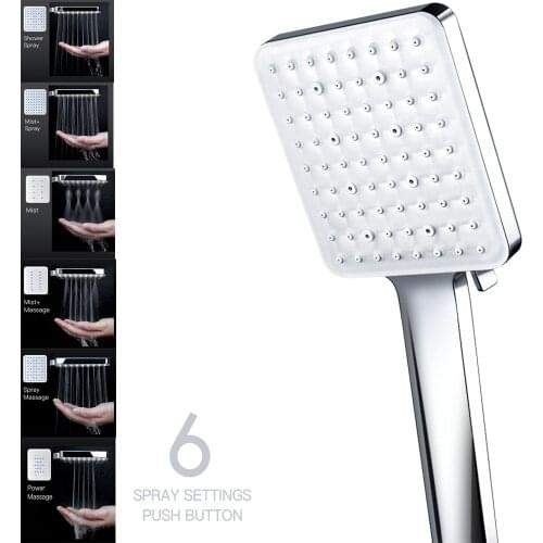 Newentor Shower Head With 150cm Hose Set 6 Spraying High Pressure Boosting Handheld Shower Head Stainless Steel For Massage SPA