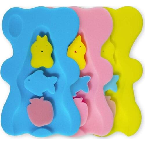 New Baby Shower Portable Air Ultra-soft Baby Bathing Sponge Mat Anti-slip Pad Infant Newborn Washing Cushion Safety Bath Seat