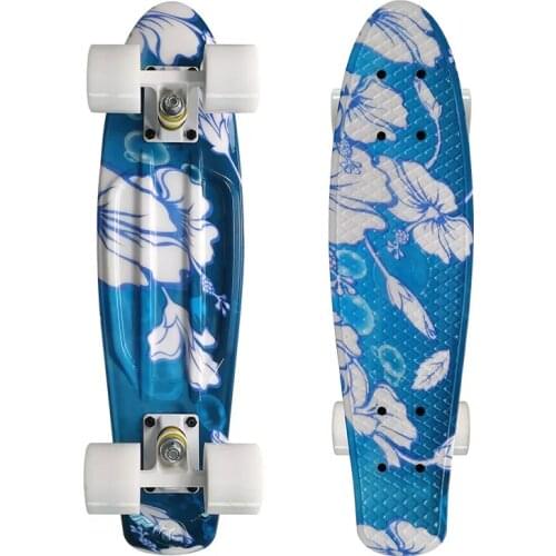 22 Inch Cruiser Penny Board Portable Mini Complete Skateboard Retro Floral Deck Children Adults Sport Fish Banana Board Scooter