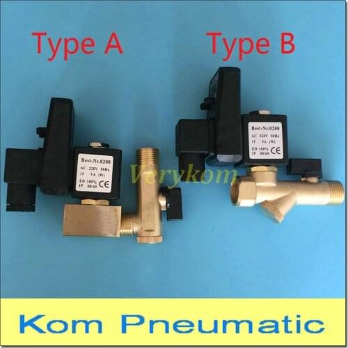 Pneumatic 2 Way 1/2'' Compressor Auto Drain Digital Timer Valve DN15/20/25 Dryer Solenoid Valves DC 24V AC 220V 16Bar ~ 40 Bar