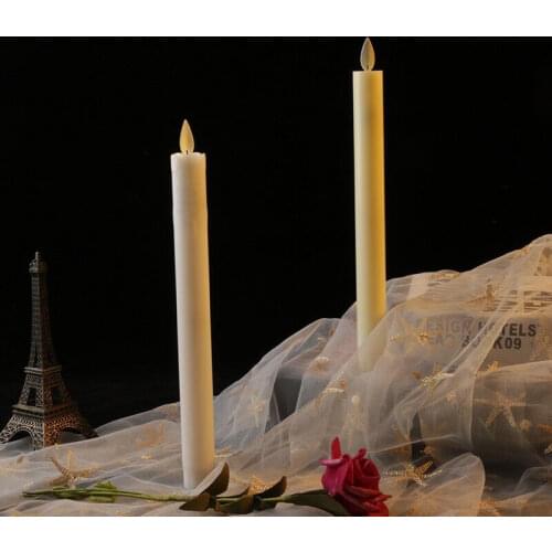 30pcs moving dancing wick LED Taper remote controller Timer Stick Candle Xmas Wedding Table Home party DIY decor-AMBER Flickerin