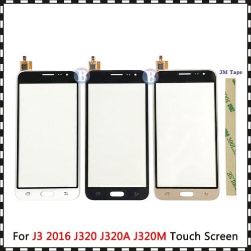 High Quality 5.0" For Samsung Galaxy J320 J3 2016 J320A J320M J320P J320 Touch Screen Digitizer Sensor Glass Lens Panel