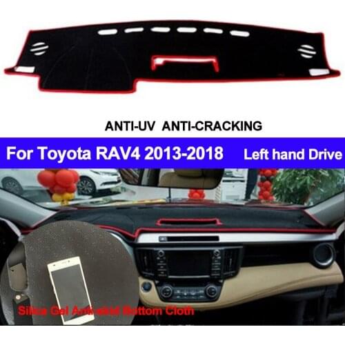 TAIJS Car Dashboard Cover Silicone Non-Slip Dash Mat Dash Pad Carpet For Toyota RAV4 2013 2014 2015 2016 2017 2018 ANti-UV