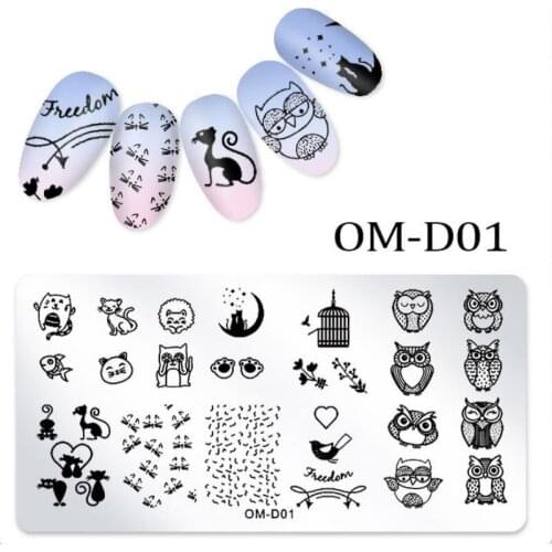 Nail Art Printing Steel Plate Butterfly And Flower Blue Film Painted Board