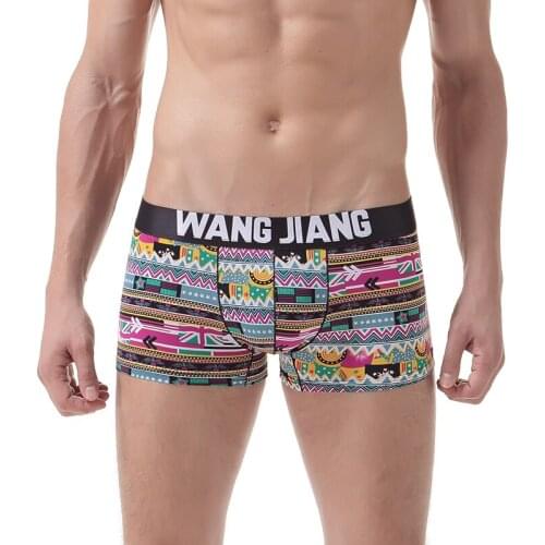 3pcs/lot New WJ mens underwear sexy temptation low-waist male sexy boxers colors boxers 5colors size S/M/L/XL