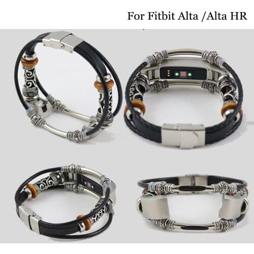 High quality retro leather Strap For Fitbit Alta Band Bracelet Replacement Braided Strap For Fitbit Alta HR watchband band