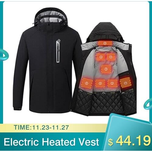 High Quatity Outdoor Couple Electric Heated Vest USB Charging Heating Vest Winter Thermal Hiking Warm Hunting Heated Jacket Coat