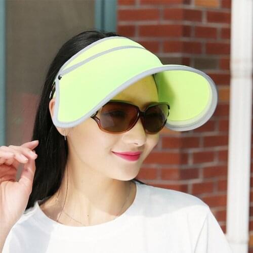 Women Retractable Sun Sport Hat Visor Summer Empty Top Hats Women Wide Brim