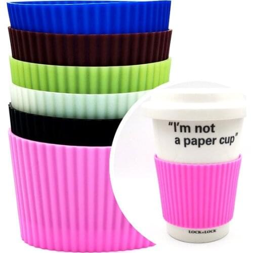 Silicone Bottle Cover Sleeve Heat Insulation Coffee Cup Cover Non-slip Wrap Cup Sleeve Heat Insulation Bottle Sleeves Mug Sleeve