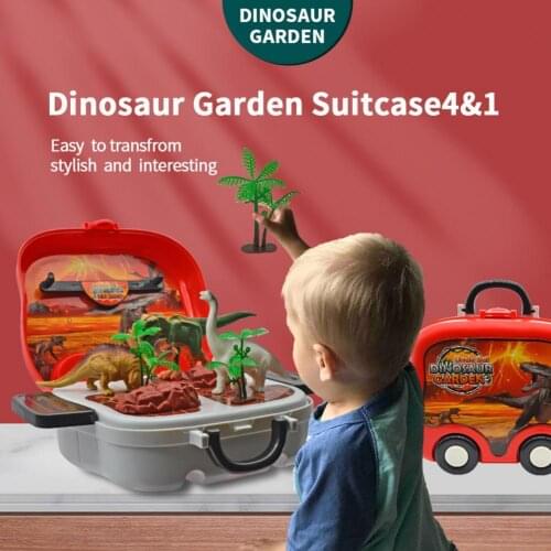 1Set Creative Dinosaur Game Suitcase Toy Realistic Brian Development Portable Dinosaurs Pretend Play Toys for Children