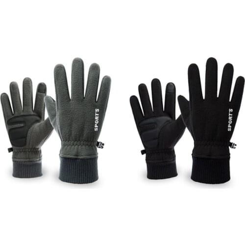 1Pair Unisex Waterproof Winter Gloves Cycling Polar Fleece Warm Gloves For Touchscreen Cold Weather Windproof Anti Slip