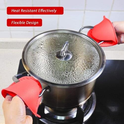 2 Pair Thicken Microwave Oven Glove Silicone Insulation Heat Resistant Pinch Mitts Potholder for Kitchen Cooking & Baking