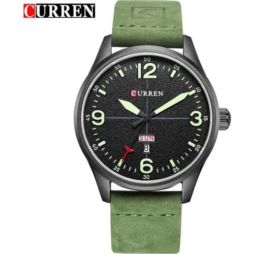 2017 Curren Brand Men Fashion Casual Watches Men Sport Military Quartz-Watches Top Brand Luxury Leather date week Wristwatches