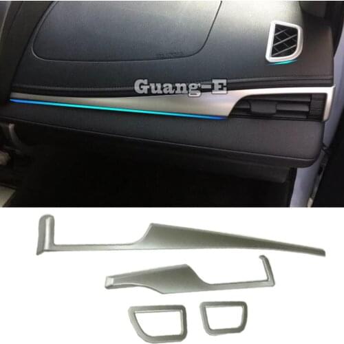 For Toyota Vios/Yaris/Sedan 2014 2015 2016 Stick ABS Chrome Outlet Vent Conditioning+Middle Glove Box Front Trim Lamp Trim 4pcs