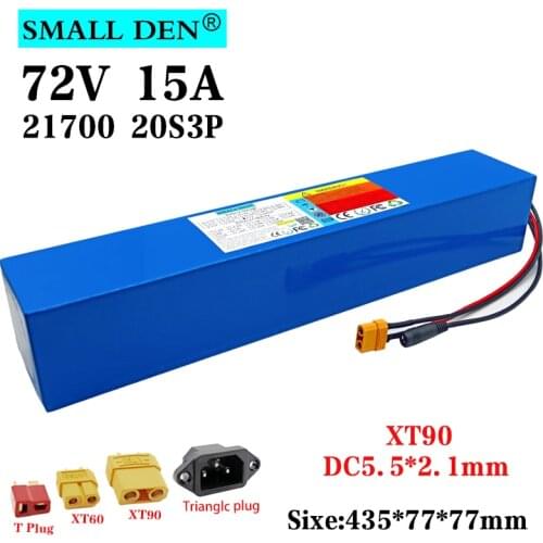 72V 15Ah 21700 lithium battery pack 20S3P 1000W-3000W 74V electric bike motor electric scooter ebike battery with BMS+ XT90 Plug