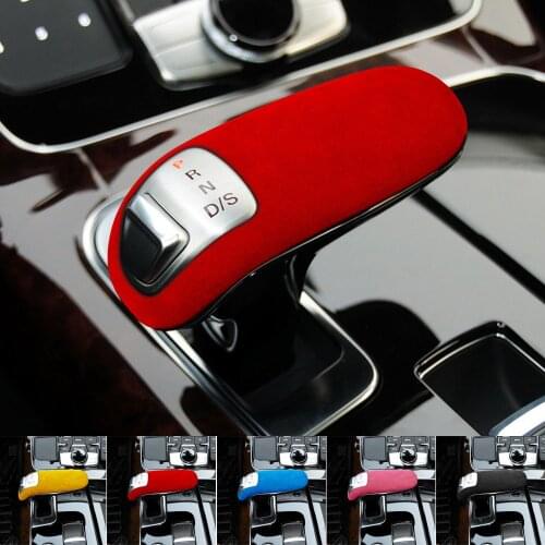 Alcantara Suede Wrapping Car Gear Shift Knob Cover For Audi A8 2011-2017 Suede Leather Car Gear Shift Knob Cover Trim