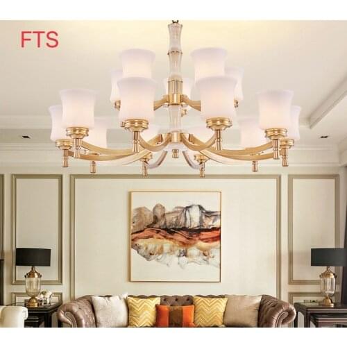 American all-bronze jade chandelier creative personality living room light modern atmosphere home dining room bedroom lamp