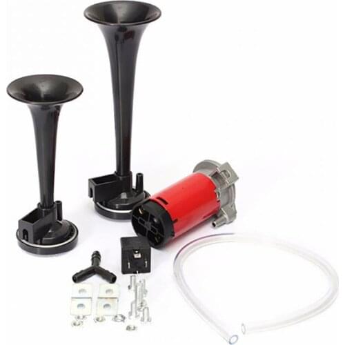 12V Double Tube Car Air Pump Horn Pneumatic Air Alarm Horn Car Accessories Auto horn signal for auto