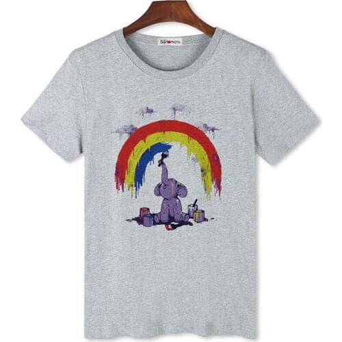 BGtomato lovely elephant tshirt creative funny t shirts hot sale men clothes 2019 cartoon poleras hombre men tshirt