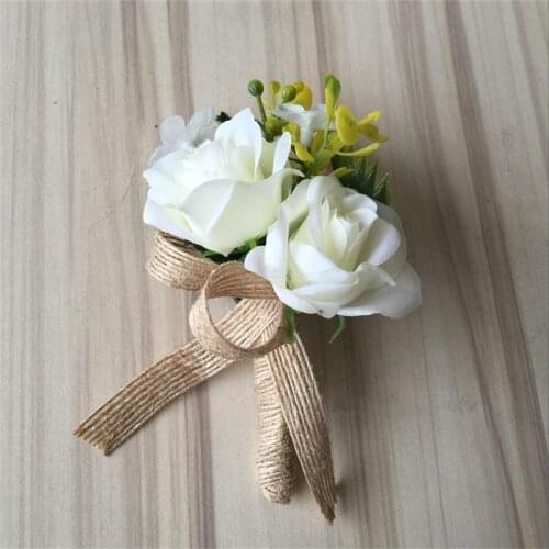 Buttonholes Groom Boutonniere Groomsman Best Man Wedding Flowers Bouquet Accessories Prom Party Bride Suit Decoration XK01
