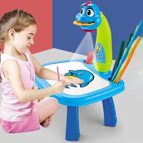 Childrens Drawing Board Kids Projector Painting Device Painting Board Drawing Art Table Intelligent Early Education Toys Gift