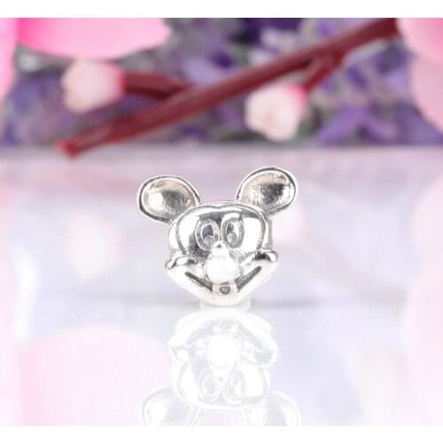 925 sterling silver Mickey beads Fit Original Bracelet Pendant DIY Jewelry Charms Gift