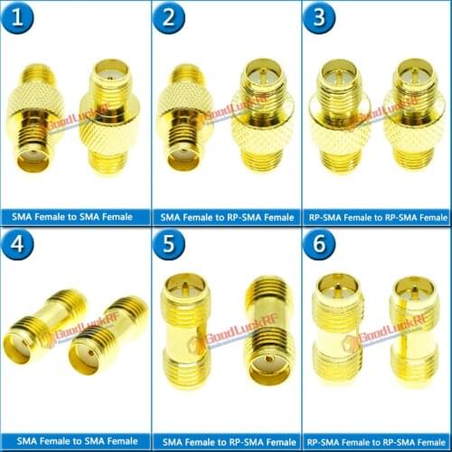 1X Pcs Splitter Socket Series SMA RP SMA Female to SMA RP SMA Female Extender Disc Connectors Gold Plated Straight RF Adapters