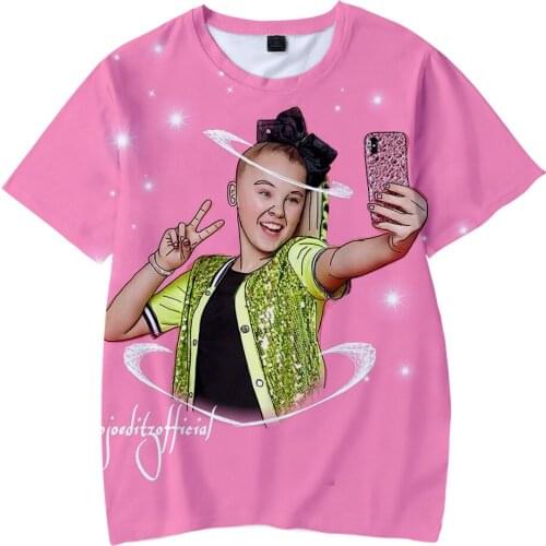 Jojo Siwa Fashion Printing T-shirt Short Sleeve Children Hip Hop Kid T-shirt Round Neck Informal T-shirt Summer Funny T-shirt