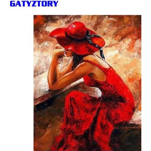GATYZTORY Frame Women Diy Painting By Numbers Digital Oil Painting Home Decors Acrylic Paint By Number For Home Wall Art Picture