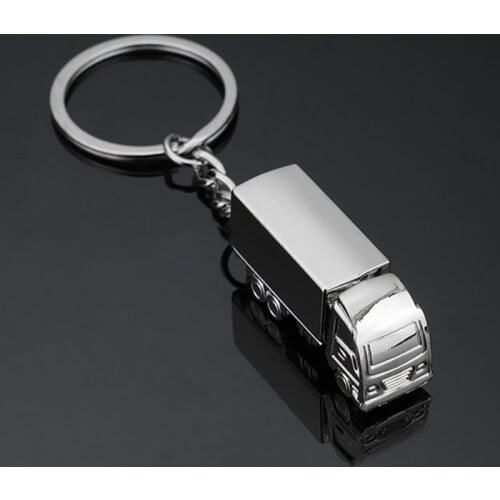 Simulation Truck Keychains Silver Color Keyrings Scooter Motorcycle Metal Keyring Car Key Holder Decor Pendant Lorry Keyfob