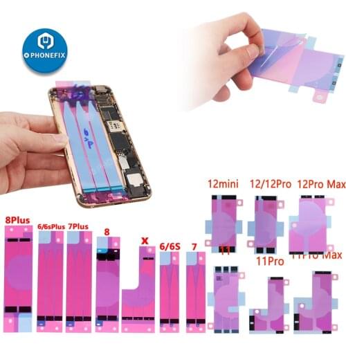 10pcs Battery Adhesive Sticker For iPhone 6 6S 7 8 Plus 11 11Pro 12Pro MAX 12mini Battery Glue Tape Strip Phone Replacement Part