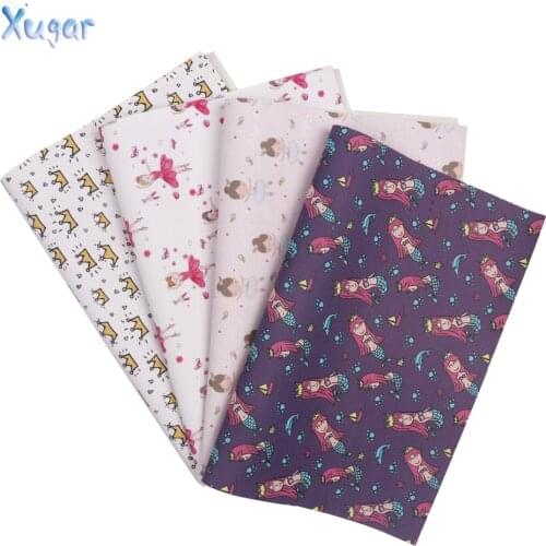22cm*30cm Synthetic Leather Sheet Mermaid Crown Printed ballet Girls Pu Fabric For DIY Hair Bow Patchwork Sewing Material Crafts