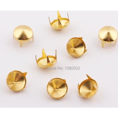 100pcs/lot gold color metal Garment Rivets Studs claw nail for Shoes Bags DIY accessories