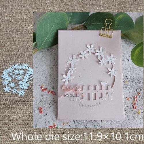 XLDesign Craft Metal stencil mold Cutting Dies Flower fence circle scrapbook die cuts Album Paper Card Craft Embossing