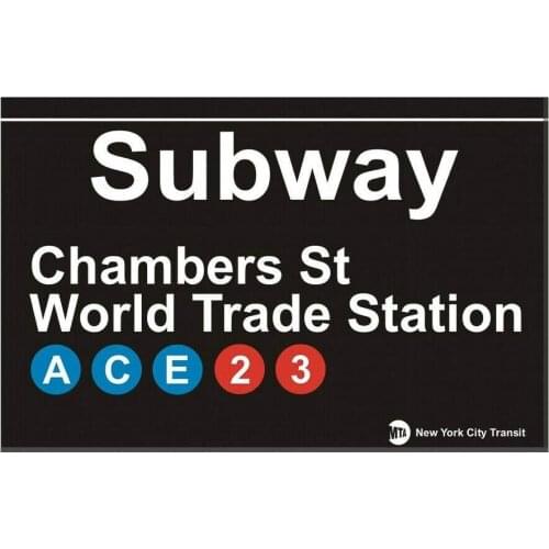 World Trade Center Subway New York City Metal Subway Sign 8x12 inch