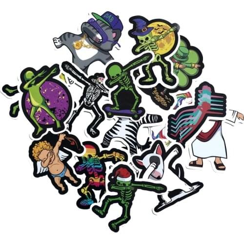 16pcs dab Hip hop Stickers For Suitcase Skateboard Laptop Luggage Fridge Phone Car Styling DIY Decal Sticker