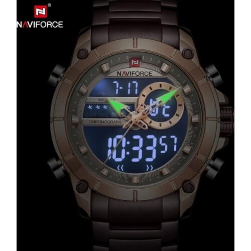 New NAVIFORCE Men Watch Top Luxury Brand Full Steel Waterproof Watches Mens Military Sports Quartz Wristwatches Relogio Masculin